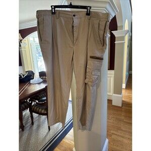 Orvis Foothills Suede Trim Zip Cargo Pants Mens Size 44 Tan OR5478